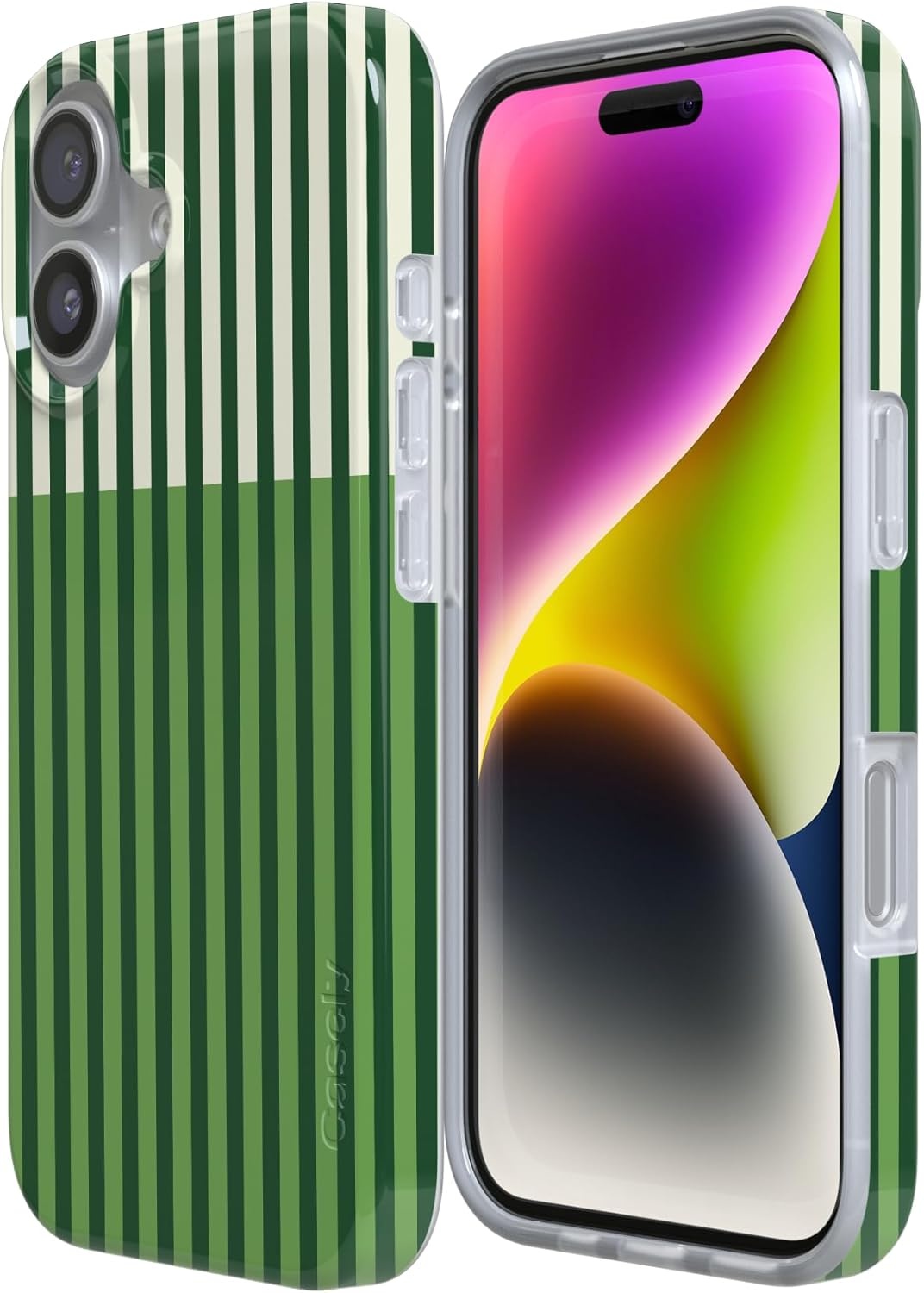 image:imageCasely iPhone 17 Case Clubhouse Fairway Stripes Compatible with MagSafe Classic Ultra Thin Design