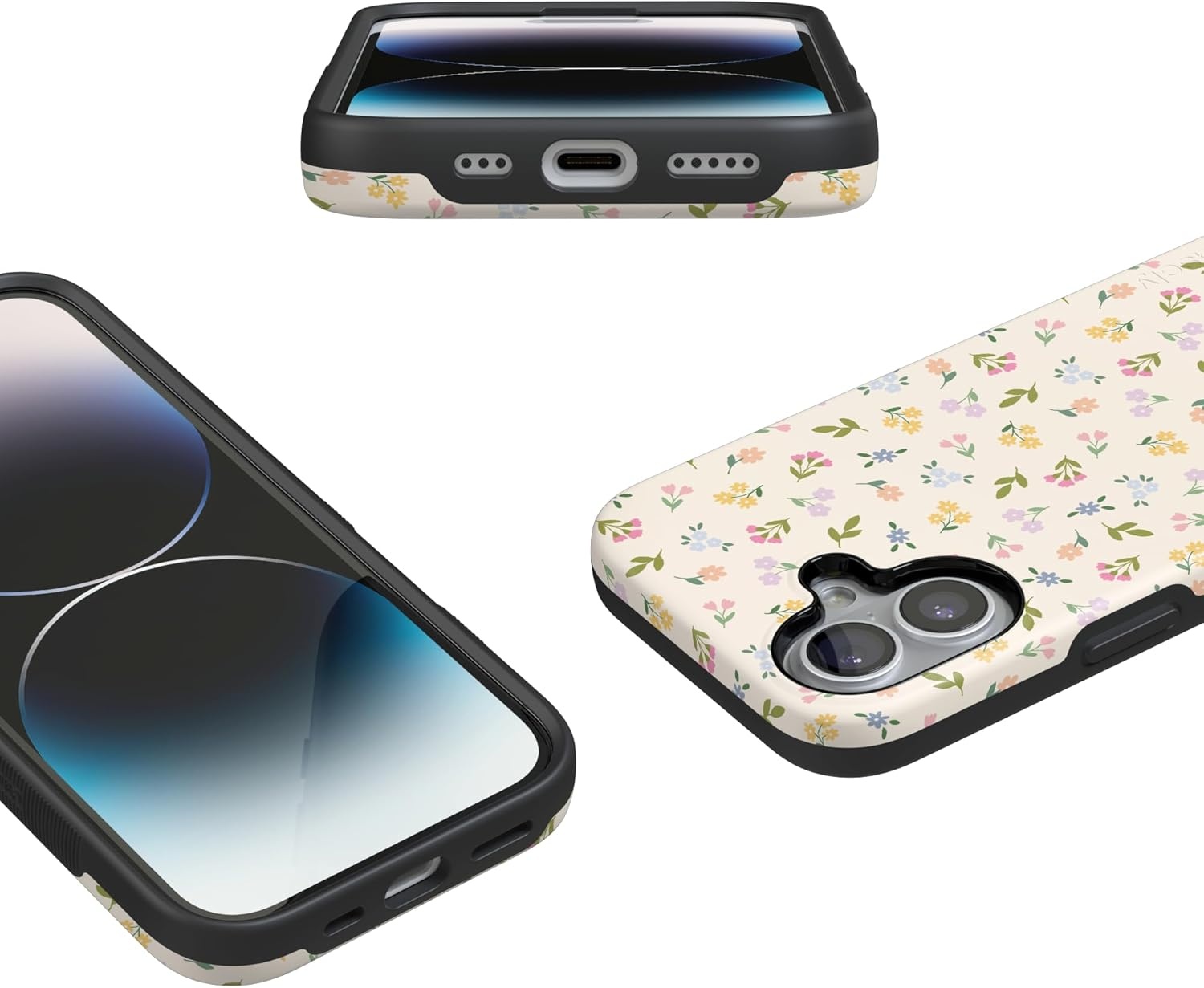image:imageCasely iPhone 17 Case Ditsy Floral Tiny Flowers Bold Protective Design Compatible with MagSafe