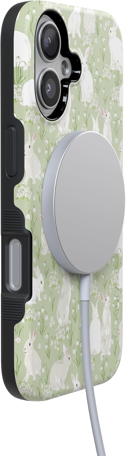 image:imageCasely iPhone 17 Case Hop to it Green Bunny Bold Protective Design Compatible with MagSafe
