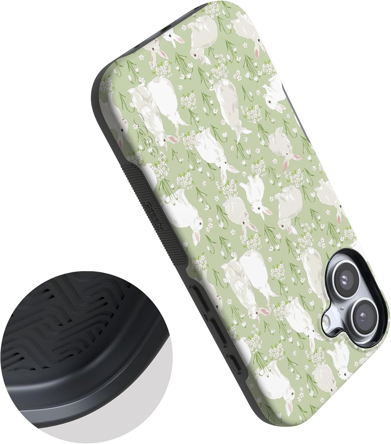 image:imageCasely iPhone 17 Case Hop to it Green Bunny Bold Protective Design Compatible with MagSafe