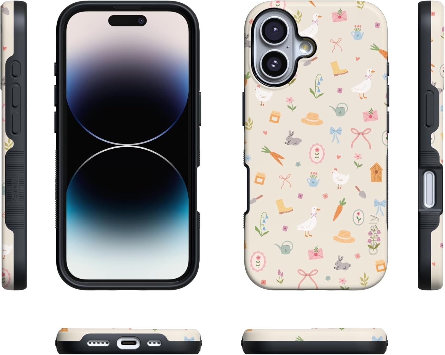 image:imageCasely iPhone 17 Case Hoppy Garden Spring Things Bold Protective Design Compatible with MagSafe