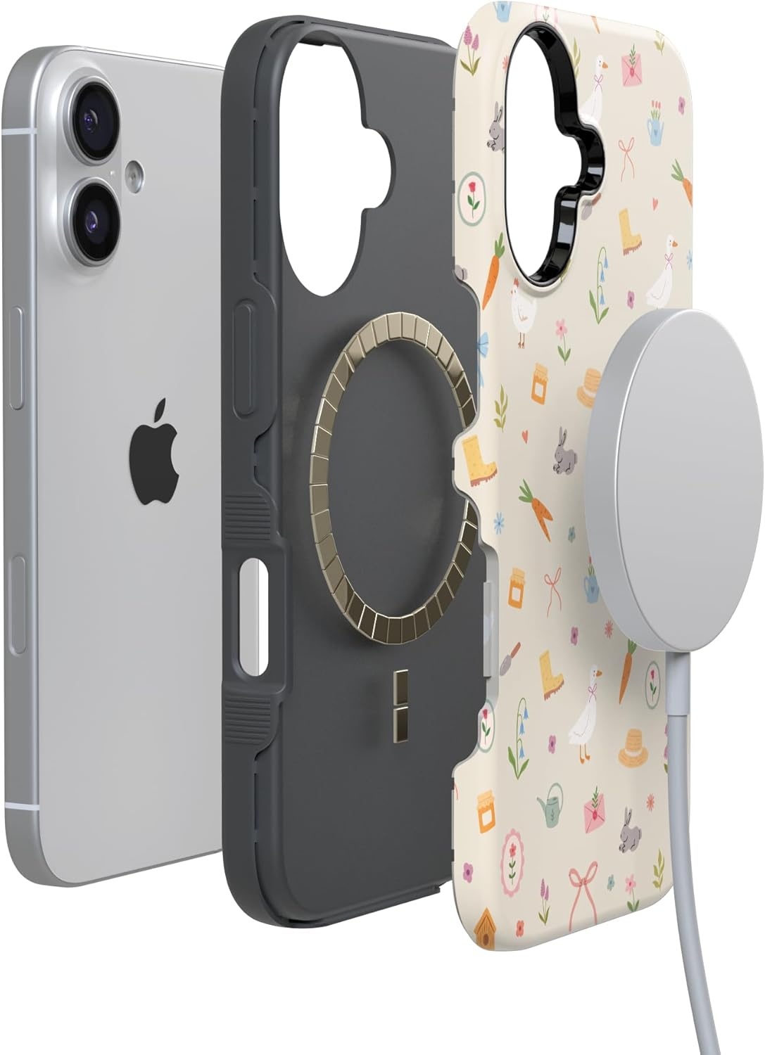 image:imageCasely iPhone 17 Case Hoppy Garden Spring Things Bold Protective Design Compatible with MagSafe