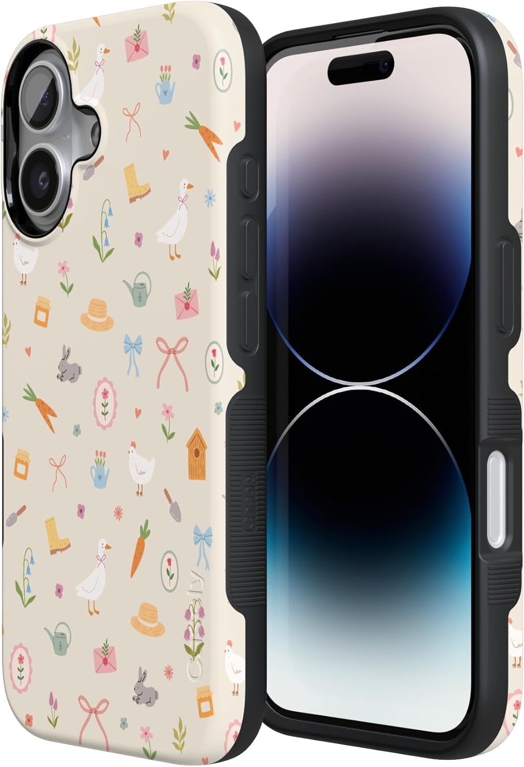 image:imageCasely iPhone 17 Case Hoppy Garden Spring Things Bold Protective Design Compatible with MagSafe
