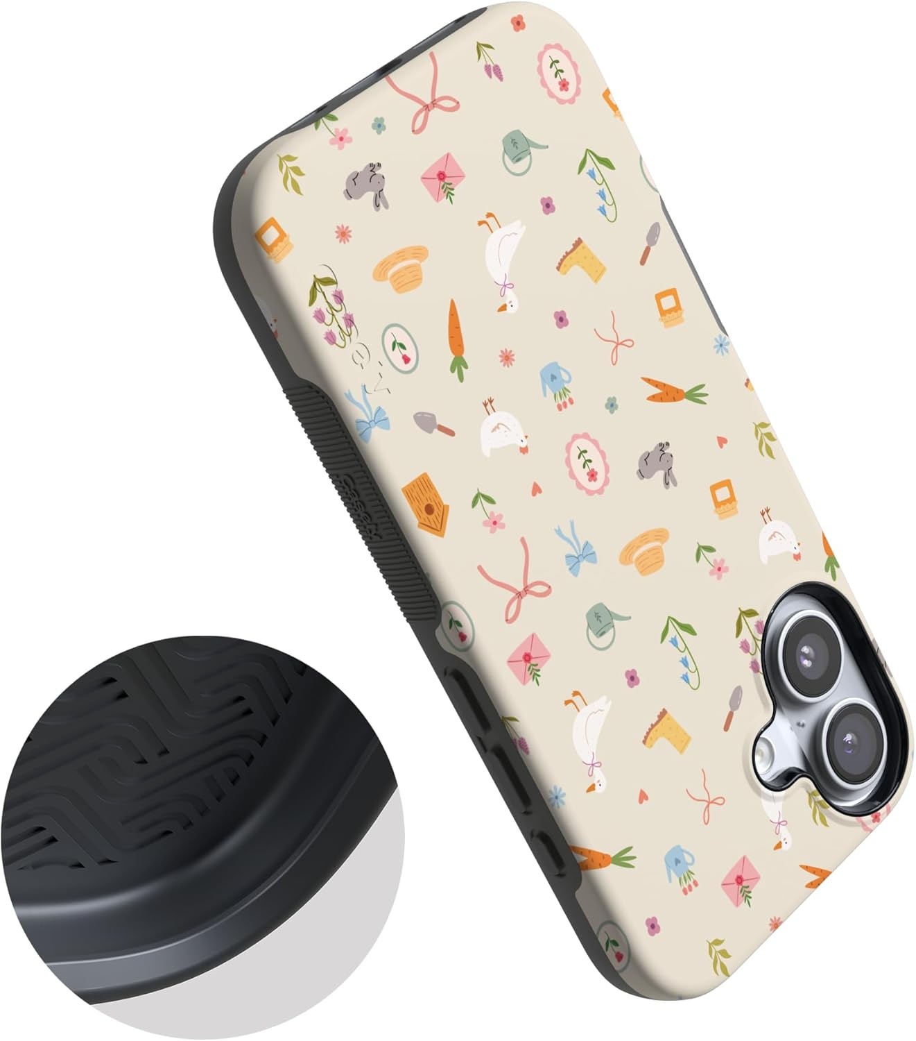 image:imageCasely iPhone 17 Case Hoppy Garden Spring Things Bold Protective Design Compatible with MagSafe