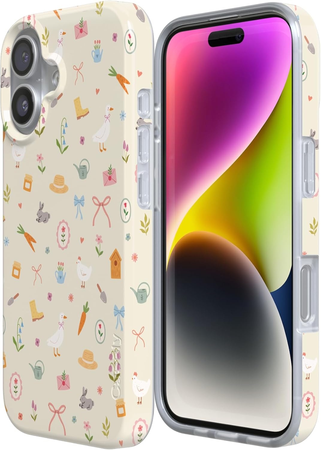 image:imageCasely iPhone 17 Case Hoppy Garden Spring Things Compatible with MagSafe Classic Ultra Thin Design