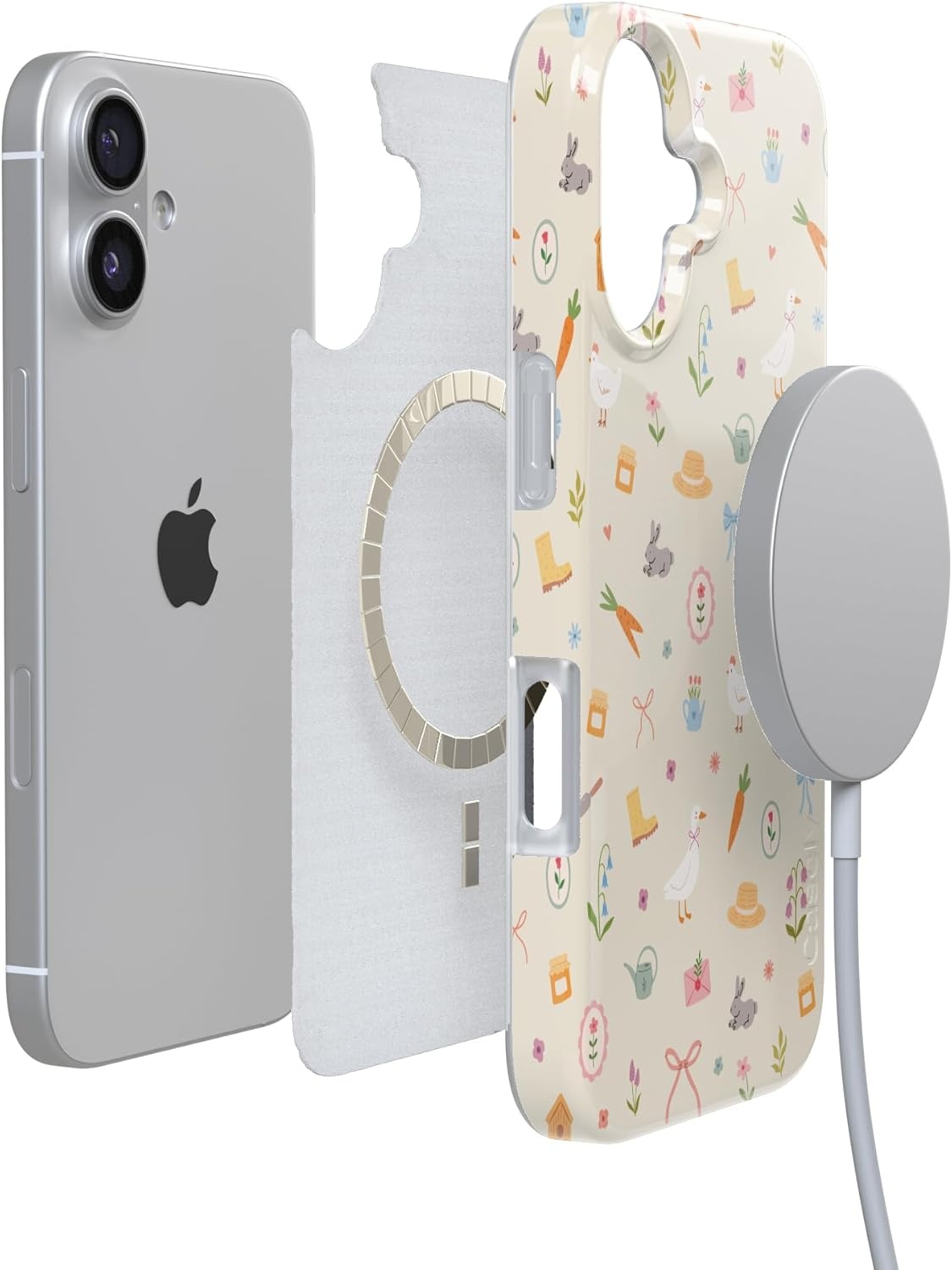 image:imageCasely iPhone 17 Case Hoppy Garden Spring Things Compatible with MagSafe Classic Ultra Thin Design