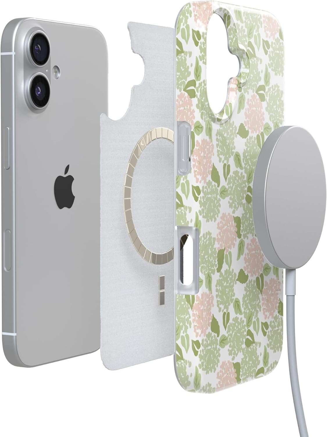 image:imageCasely iPhone 17 Case Hydrangea Haze Floral Garden Compatible with MagSafe Classic Ultra Thin Design