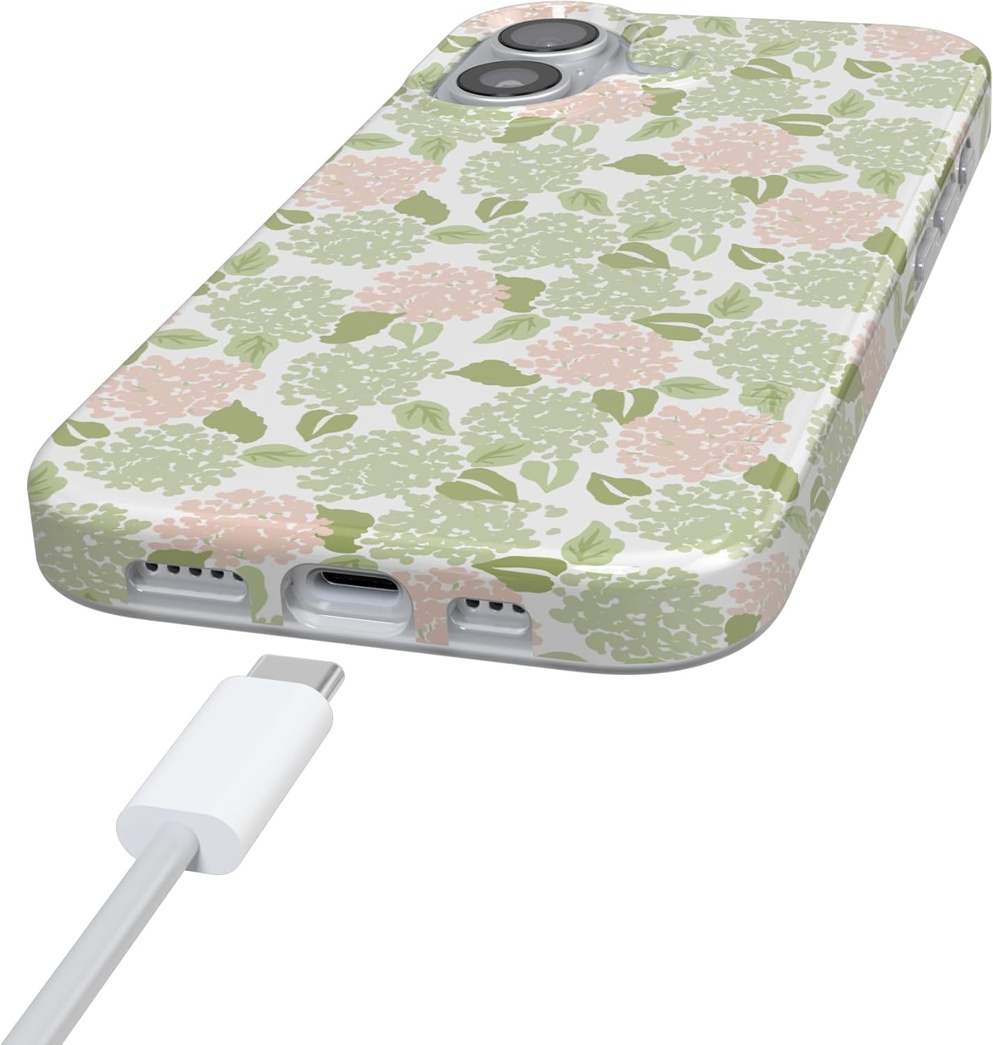 image:imageCasely iPhone 17 Case Hydrangea Haze Floral Garden Compatible with MagSafe Classic Ultra Thin Design