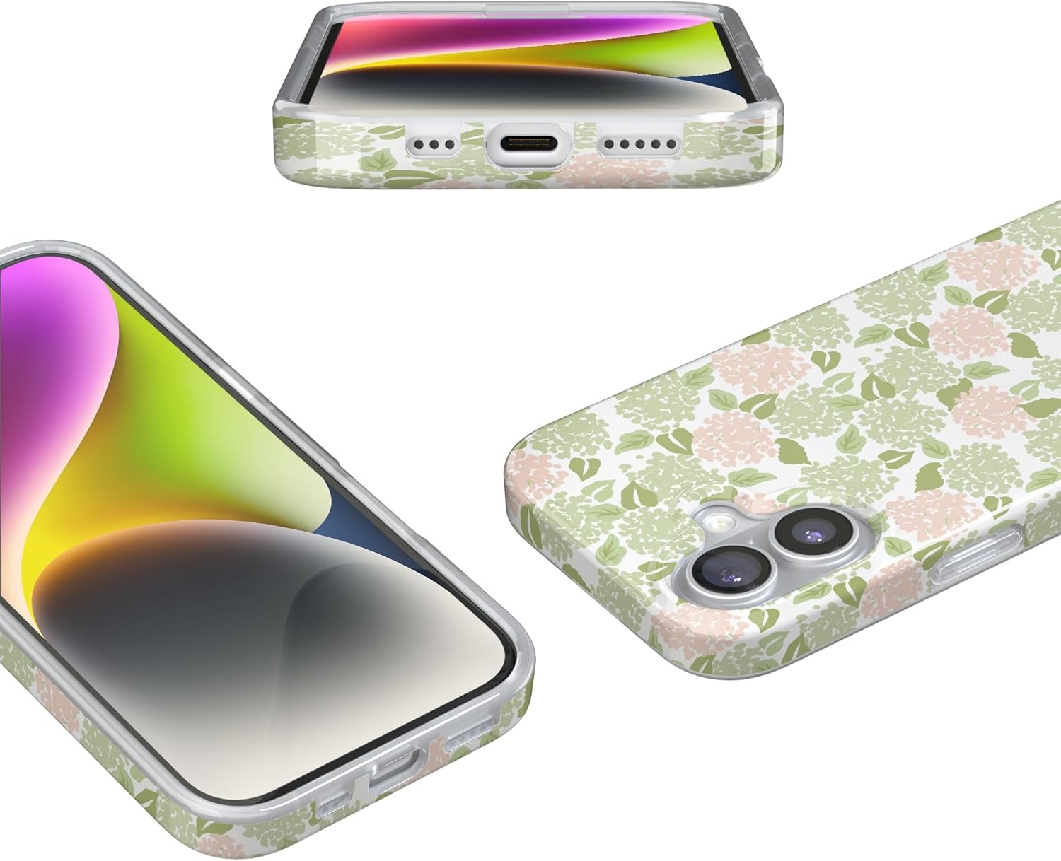 image:imageCasely iPhone 17 Case Hydrangea Haze Floral Garden Compatible with MagSafe Classic Ultra Thin Design