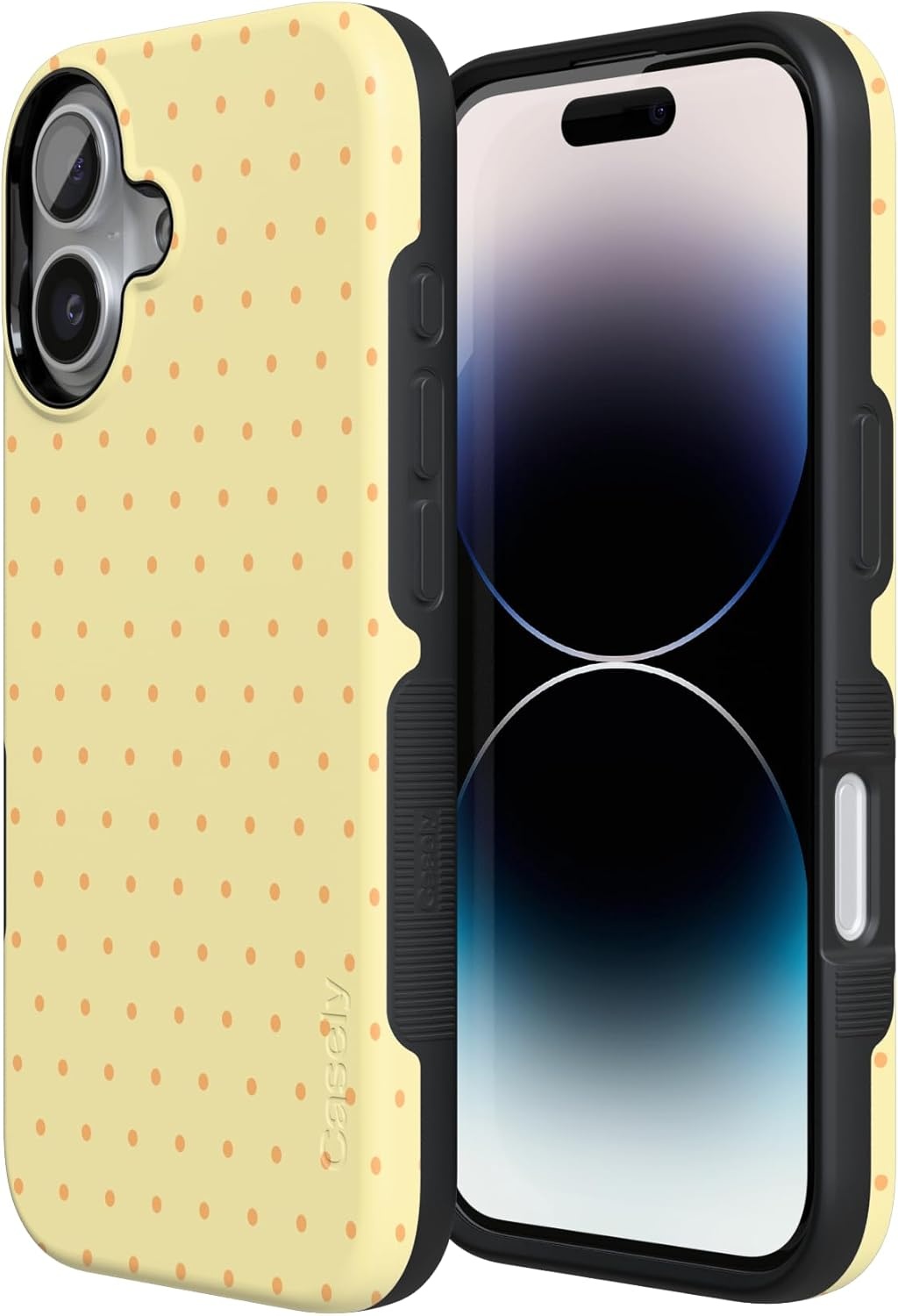 image:imageCasely iPhone 17 Case On the Dot Yellow Polka Dot Bold Protective Design Compatible with MagSafe