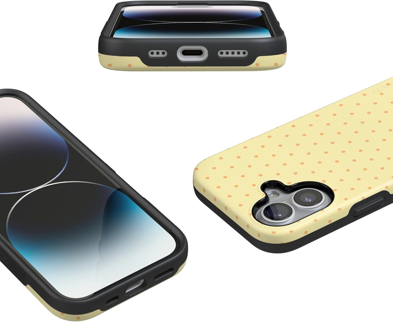 image:imageCasely iPhone 17 Case On the Dot Yellow Polka Dot Bold Protective Design Compatible with MagSafe