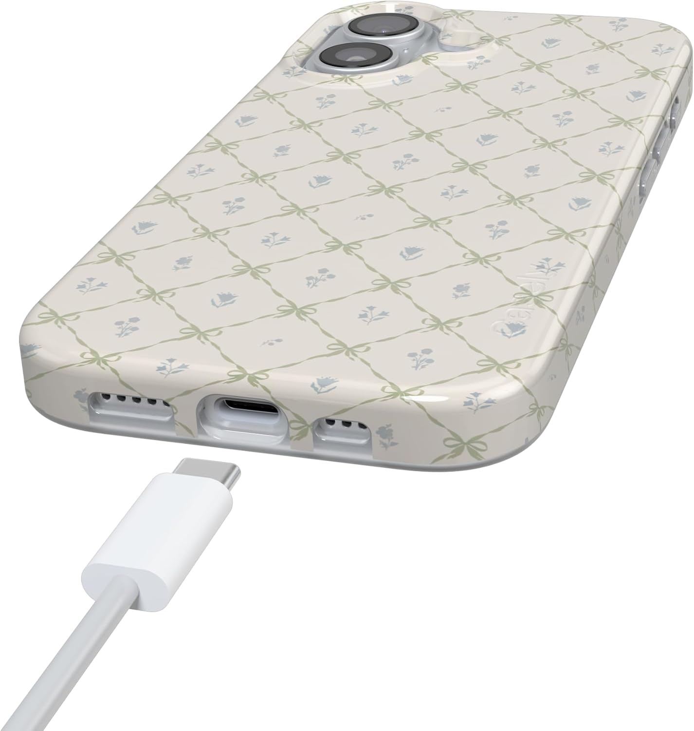 image:imageCasely iPhone 17 Case Petite Petals Floral Dainty Lattice Compatible with MagSafe Classic Ultra Thin Design