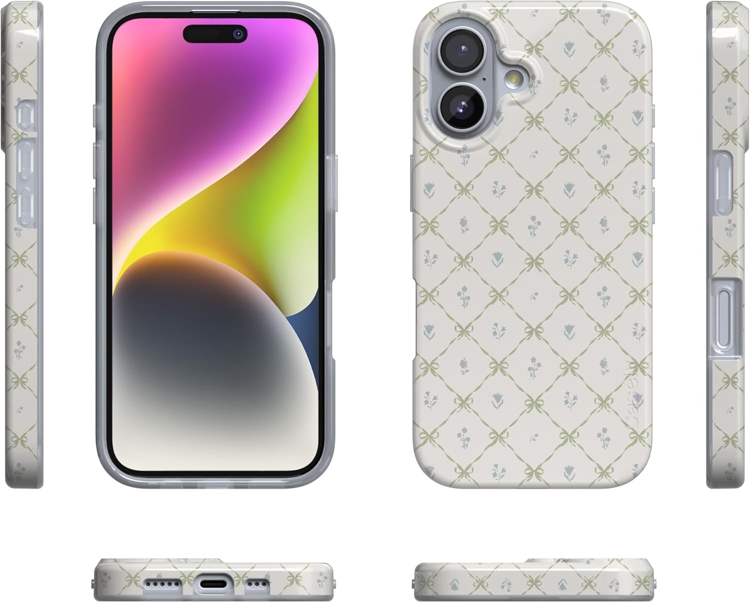image:imageCasely iPhone 17 Case Petite Petals Floral Dainty Lattice Compatible with MagSafe Classic Ultra Thin Design