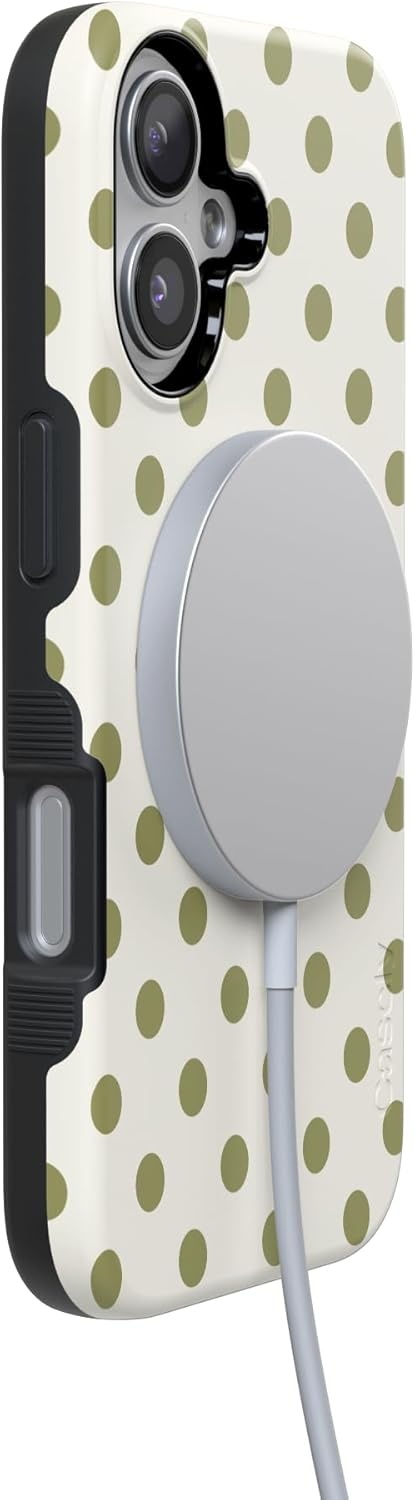 image:imageCasely iPhone 17 Case Spotted in SoHo Green Polka Dot Bold Protective Design Compatible with MagSafe