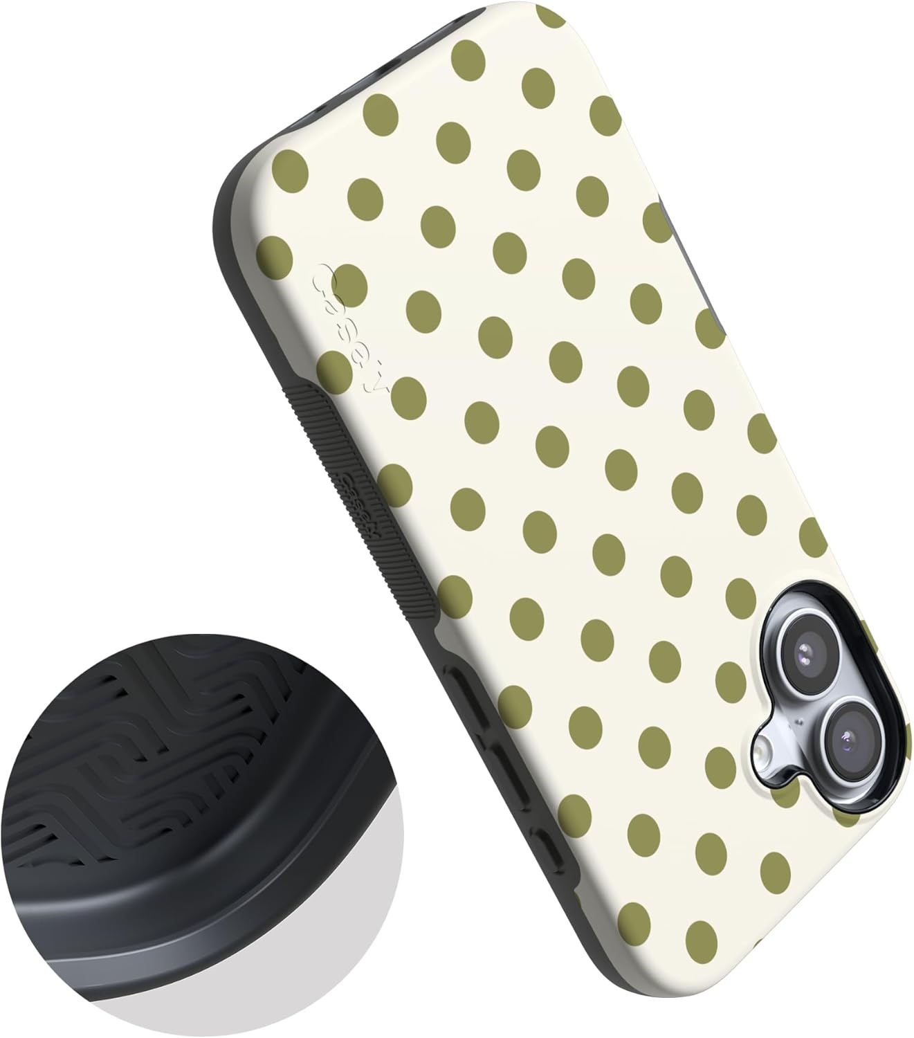 image:imageCasely iPhone 17 Case Spotted in SoHo Green Polka Dot Bold Protective Design Compatible with MagSafe