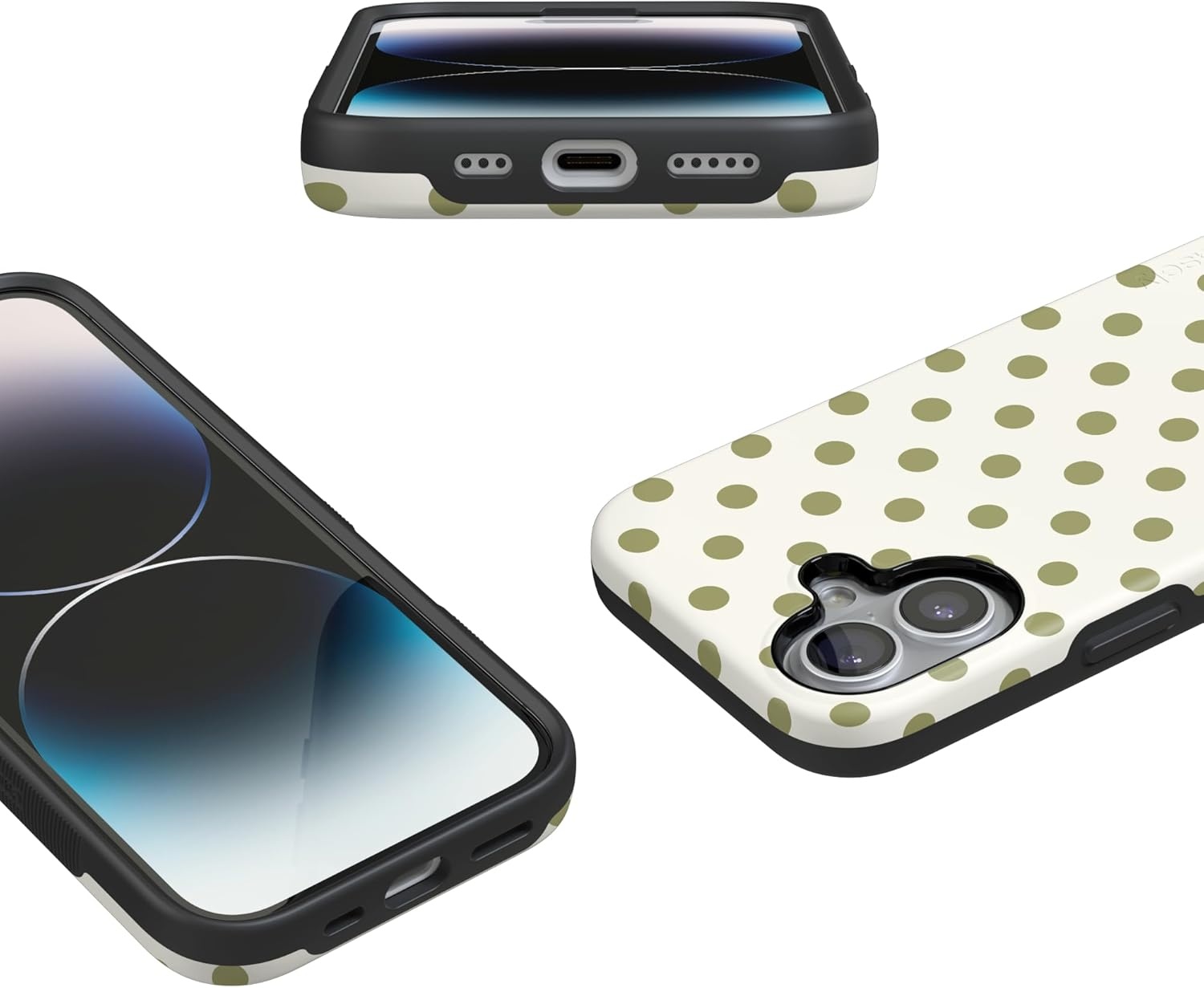 image:imageCasely iPhone 17 Case Spotted in SoHo Green Polka Dot Bold Protective Design Compatible with MagSafe