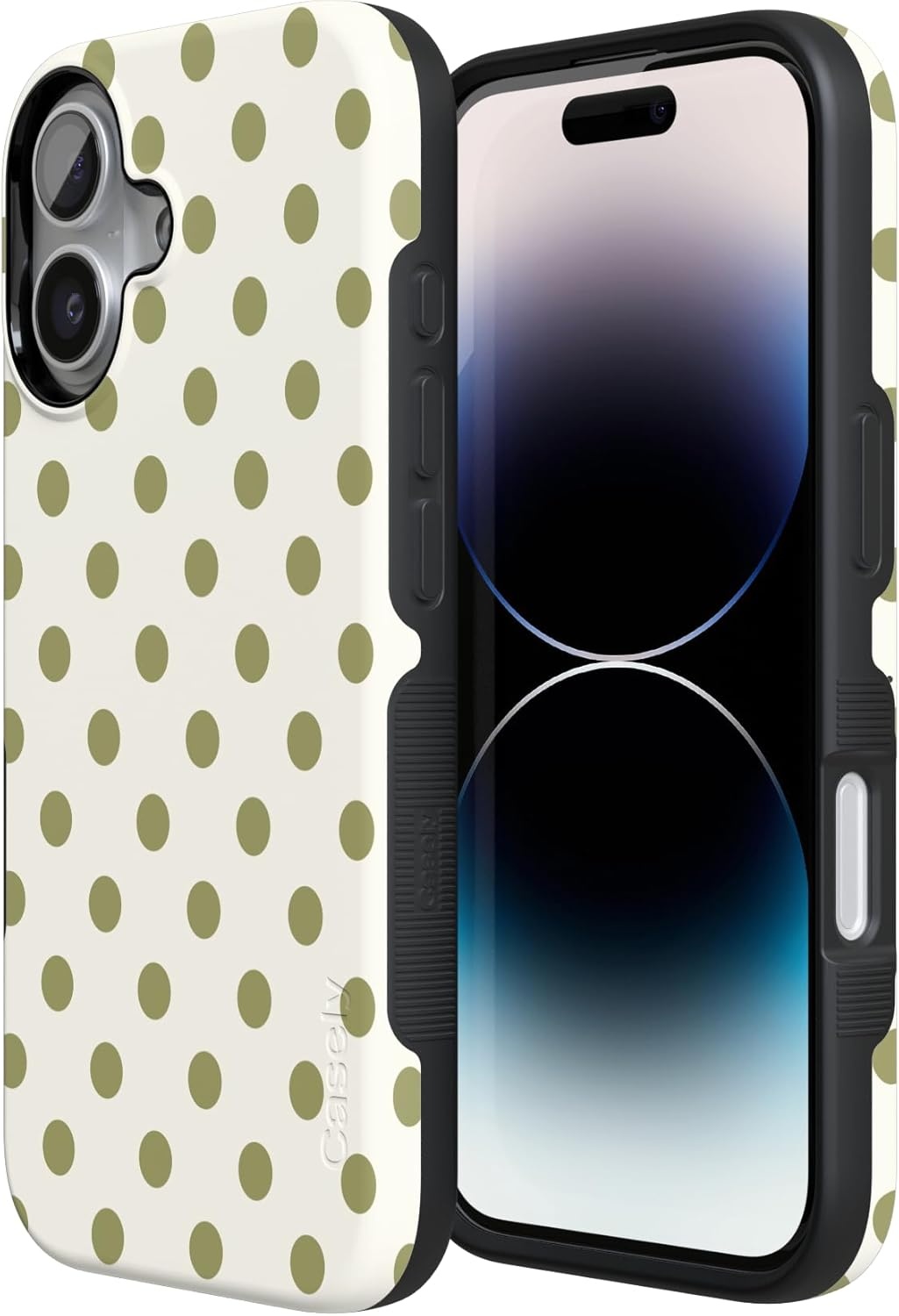 image:imageCasely iPhone 17 Case Spotted in SoHo Green Polka Dot Bold Protective Design Compatible with MagSafe
