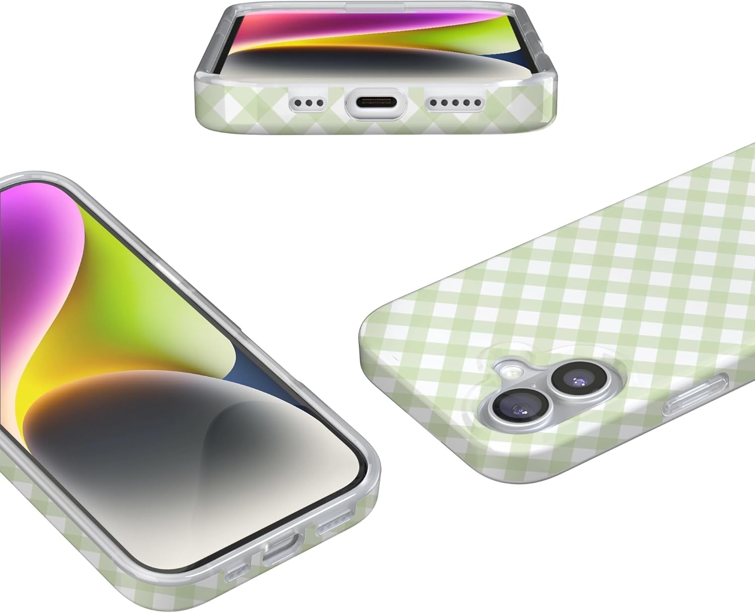 image:imageCasely iPhone 17 Case Sunday Best Mint Lattice Compatible with MagSafe Classic Ultra Slim Design
