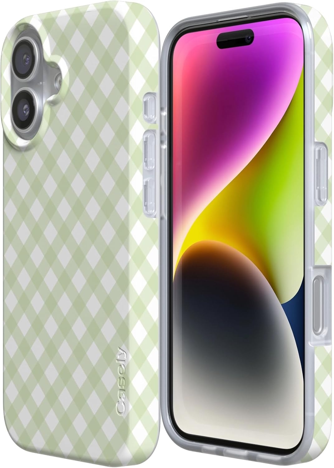 image:imageCasely iPhone 17 Case Sunday Best Mint Lattice Compatible with MagSafe Classic Ultra Slim Design