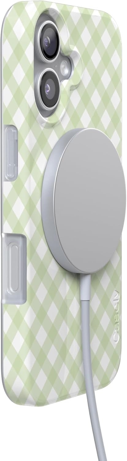 image:imageCasely iPhone 17 Case Sunday Best Mint Lattice Compatible with MagSafe Classic Ultra Slim Design