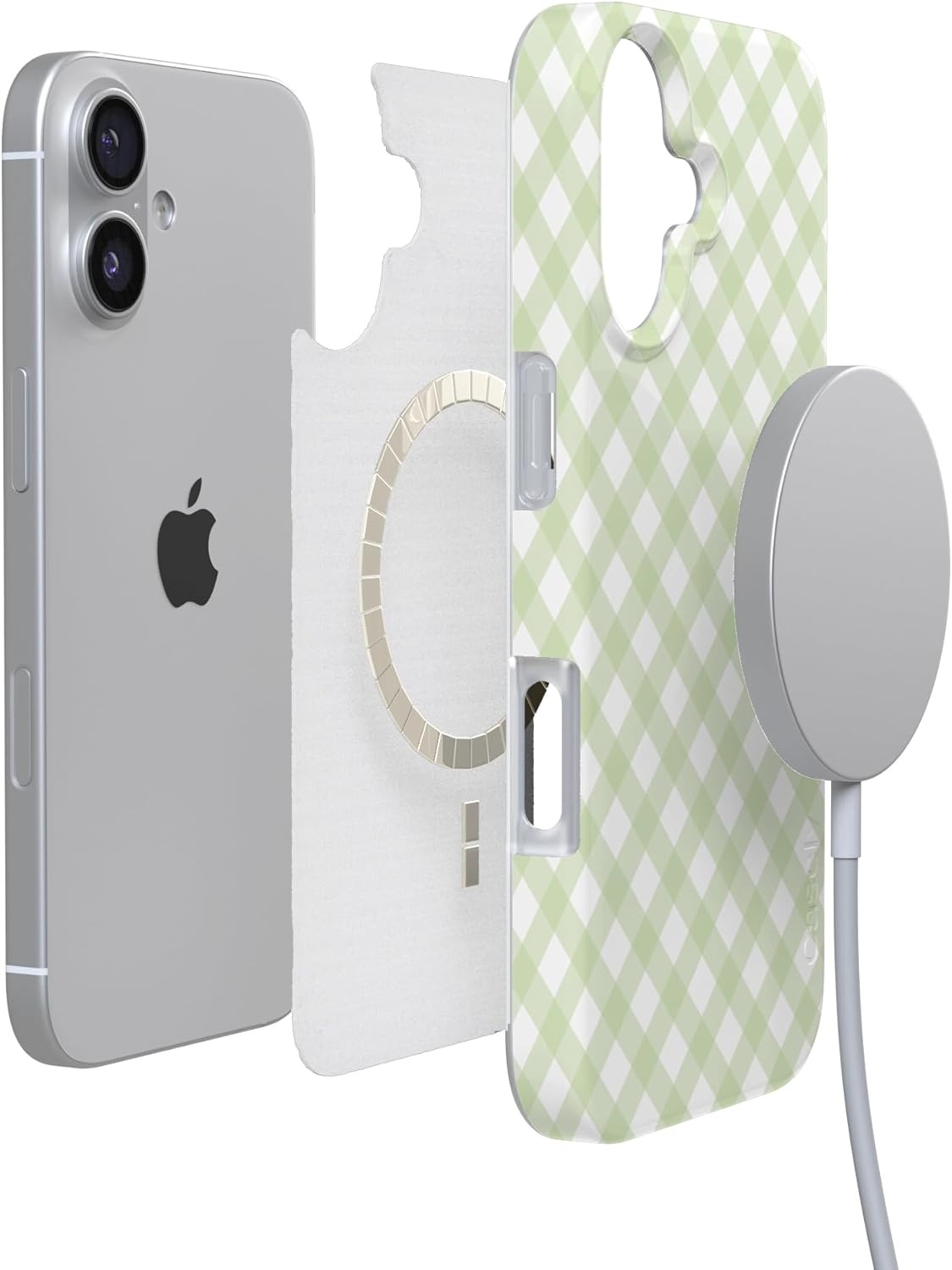 image:imageCasely iPhone 17 Case Sunday Best Mint Lattice Compatible with MagSafe Classic Ultra Slim Design