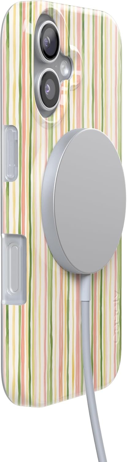 image:imageCasely iPhone 17 Case Sweet Stripes Rainbow Pastel Compatible with MagSafe Classic Ultra Thin Design