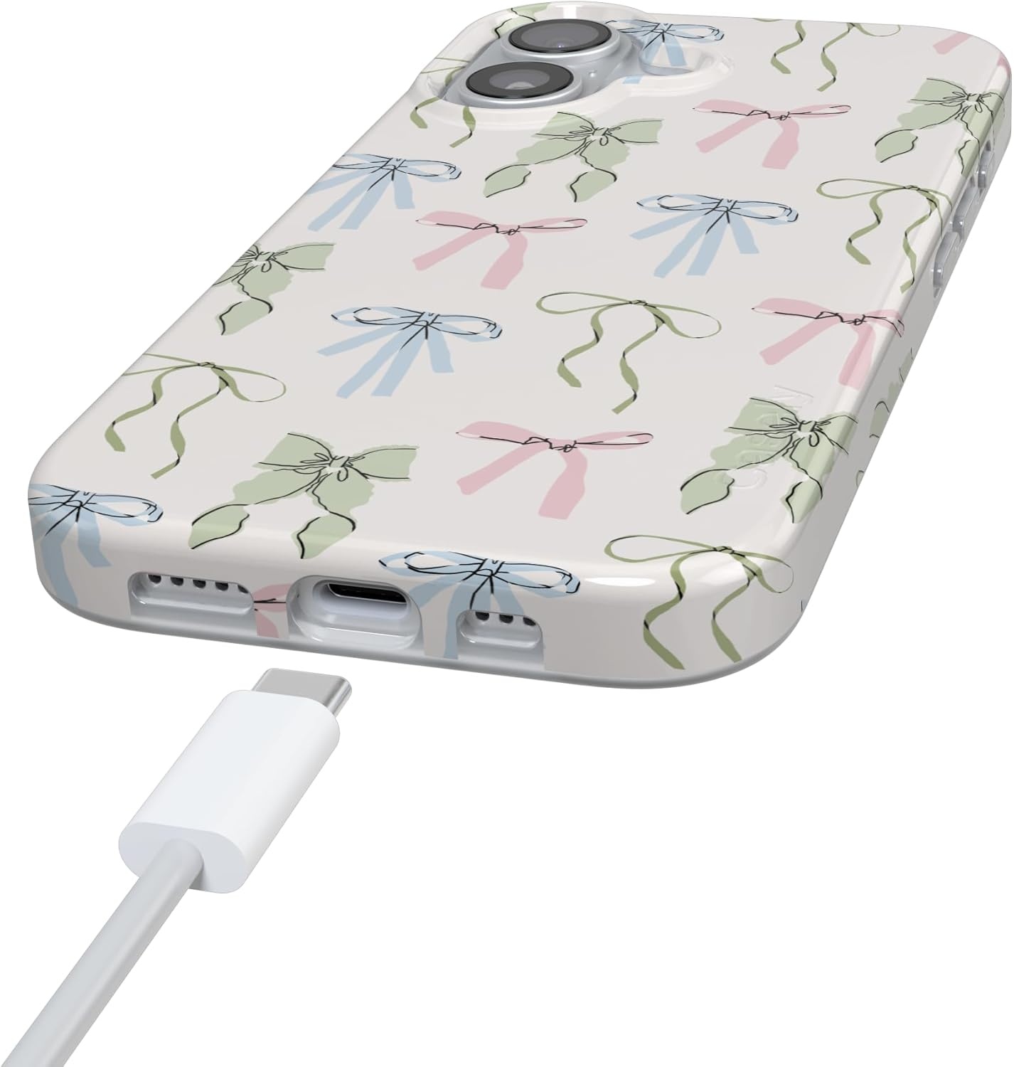 image:imageCasely iPhone 17 Case Whimsy Girlie Pastel Bows Compatible with MagSafe Classic Ultra Thin Design