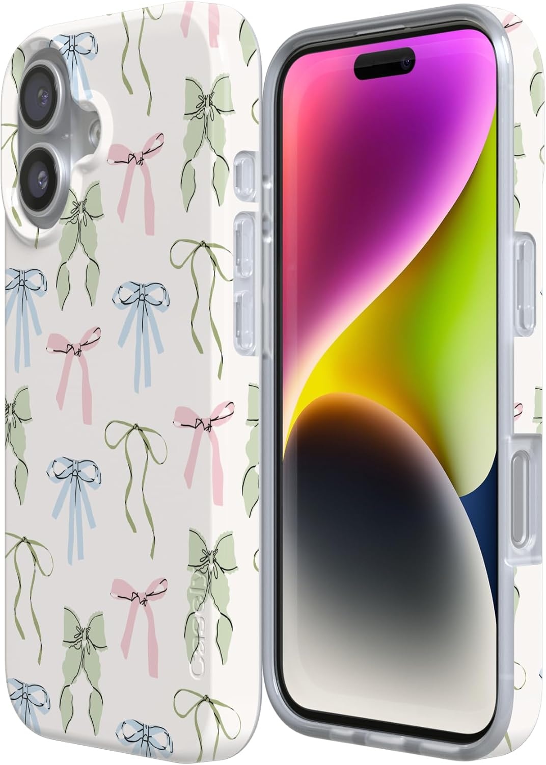 image:imageCasely iPhone 17 Case Whimsy Girlie Pastel Bows Compatible with MagSafe Classic Ultra Thin Design