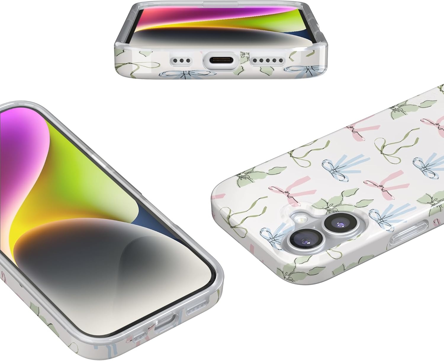 image:imageCasely iPhone 17 Case Whimsy Girlie Pastel Bows Compatible with MagSafe Classic Ultra Thin Design