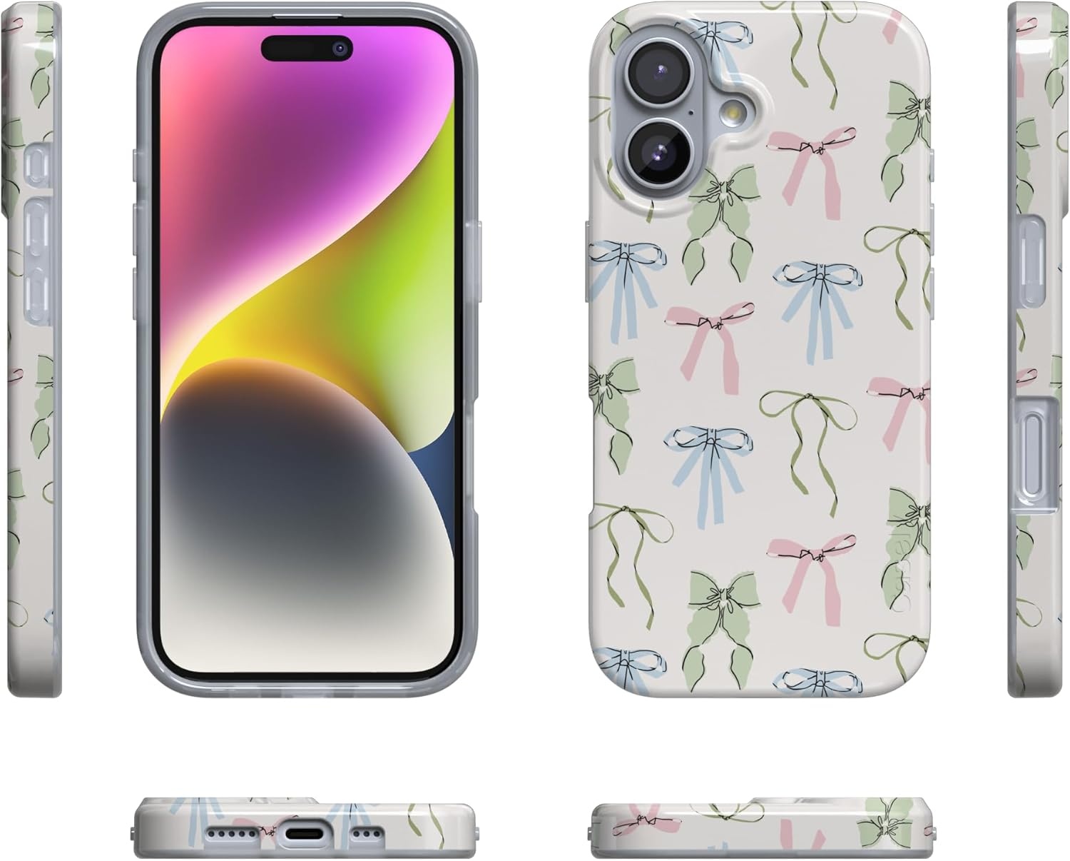 image:imageCasely iPhone 17 Case Whimsy Girlie Pastel Bows Compatible with MagSafe Classic Ultra Thin Design