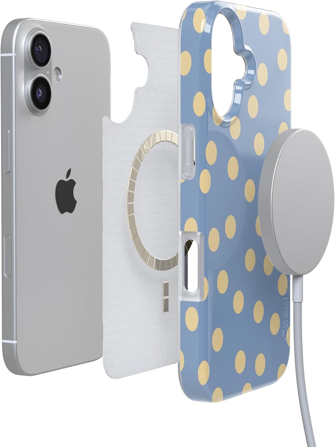 image:imageCasely iPhone 17 Case in the Spotlight Pastel Polka Dot Compatible with MagSafe Classic Ultra Thin Design