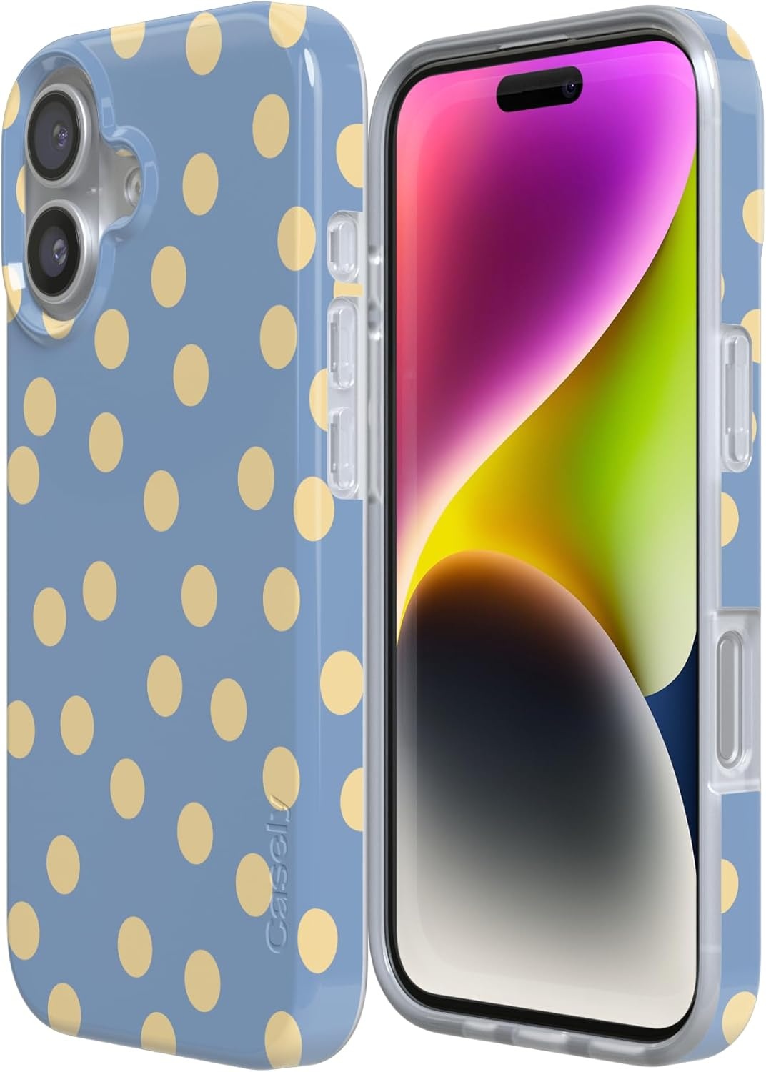 image:imageCasely iPhone 17 Case in the Spotlight Pastel Polka Dot Compatible with MagSafe Classic Ultra Thin Design