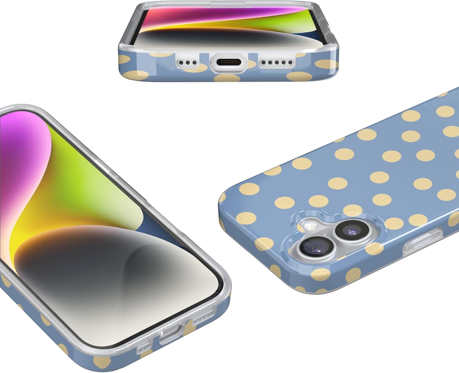 image:imageCasely iPhone 17 Case in the Spotlight Pastel Polka Dot Compatible with MagSafe Classic Ultra Thin Design