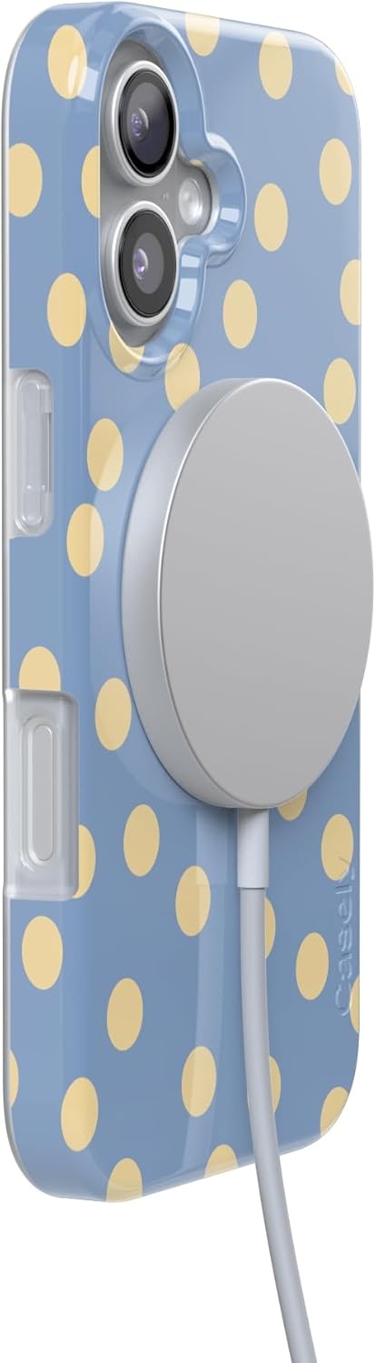 image:imageCasely iPhone 17 Case in the Spotlight Pastel Polka Dot Compatible with MagSafe Classic Ultra Thin Design