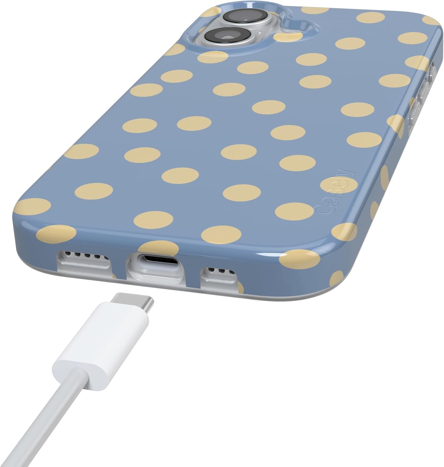 image:imageCasely iPhone 17 Case in the Spotlight Pastel Polka Dot Compatible with MagSafe Classic Ultra Thin Design