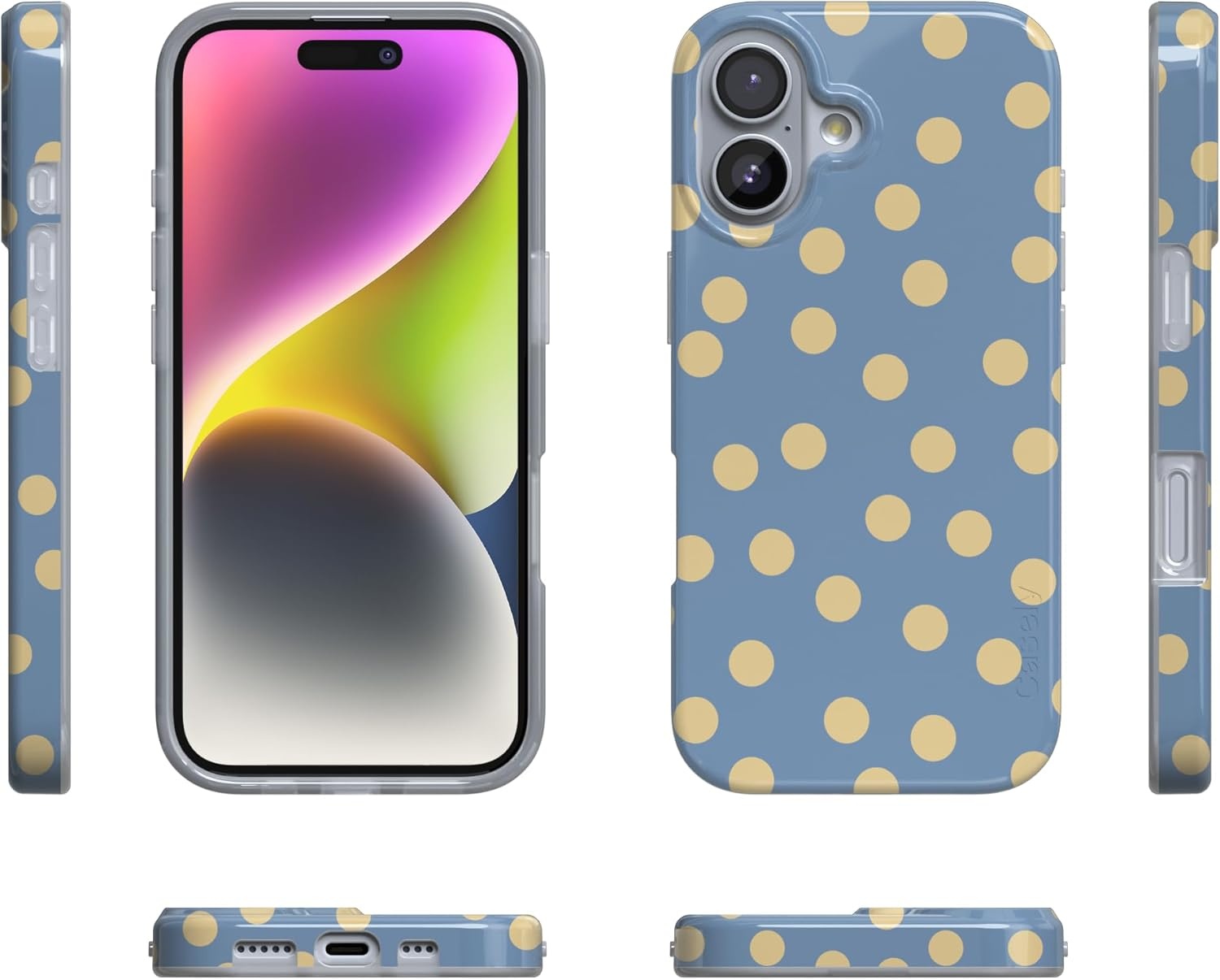 image:imageCasely iPhone 17 Case in the Spotlight Pastel Polka Dot Compatible with MagSafe Classic Ultra Thin Design