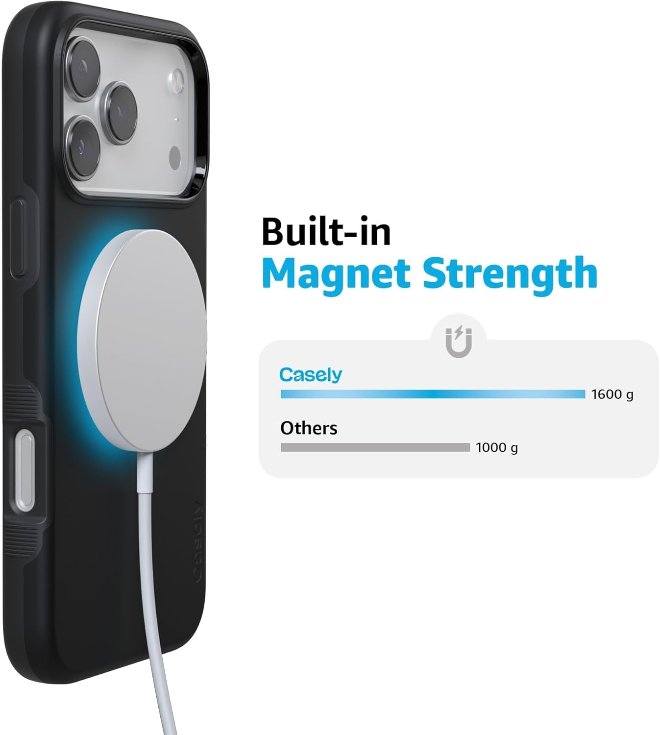 image:imageCasely iPhone 17 Pro Case Into the Wild Black Leopard Bold Protective Design MagSafe Compatible DesignBlack on Black