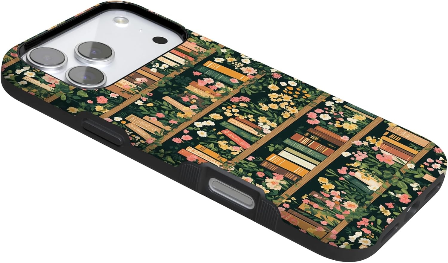 image:imageCasely iPhone 17 Pro Case Into the Wild Black Leopard Bold Protective Design MagSafe Compatible DesignBook Nook Floral Library