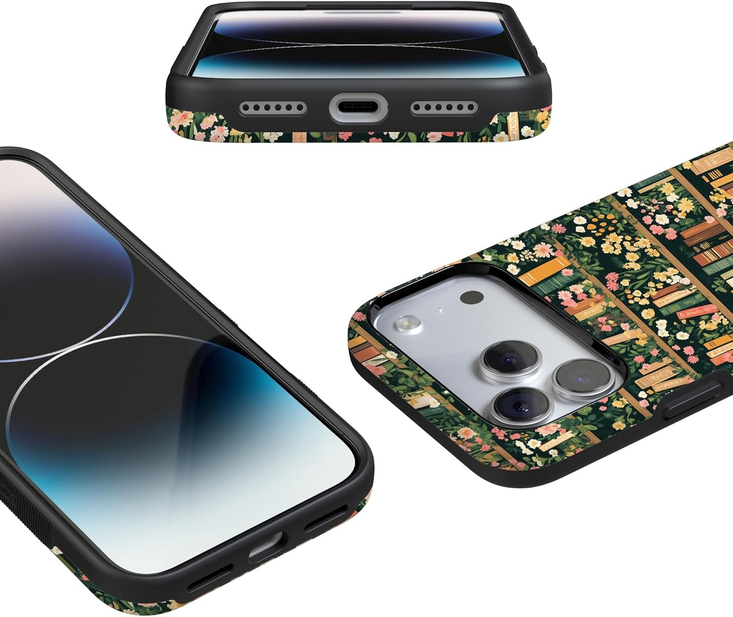 image:imageCasely iPhone 17 Pro Case Into the Wild Black Leopard Bold Protective Design MagSafe Compatible DesignBook Nook Floral Library