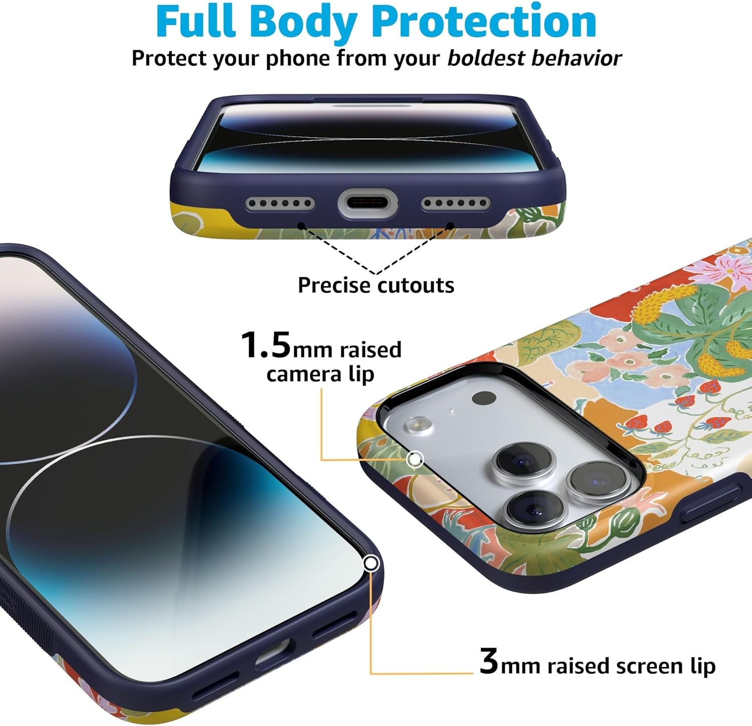 image:imageCasely iPhone 17 Pro Case Into the Wild Black Leopard Bold Protective Design MagSafe Compatible DesignBotanical Blooms Floral Patchwork