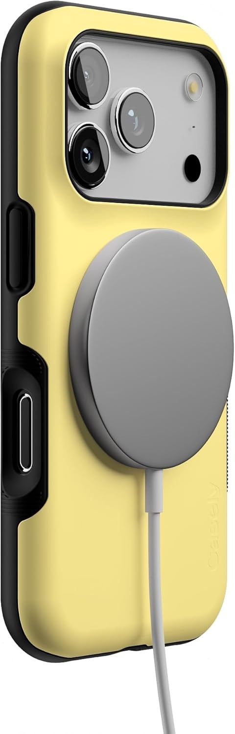 image:imageCasely iPhone 17 Pro Case Into the Wild Black Leopard Bold Protective Design MagSafe Compatible DesignButter Me Up Butter Yellow