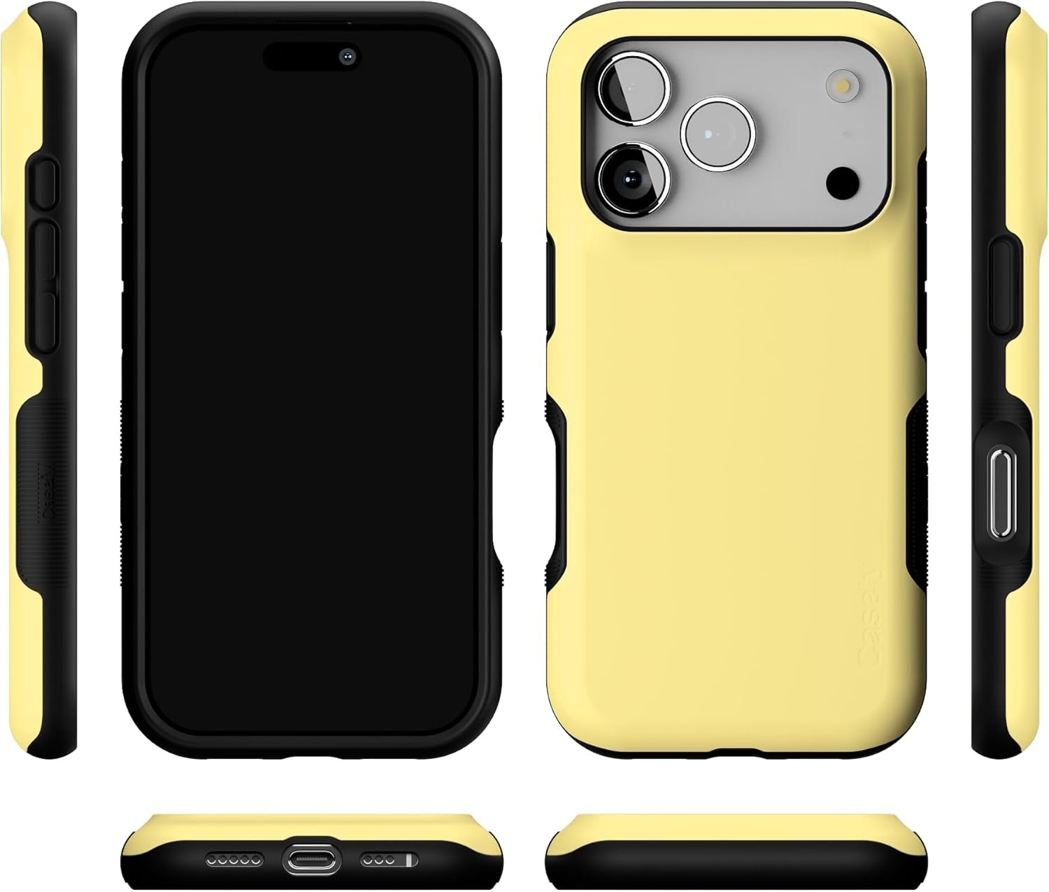 image:imageCasely iPhone 17 Pro Case Into the Wild Black Leopard Bold Protective Design MagSafe Compatible DesignButter Me Up Butter Yellow