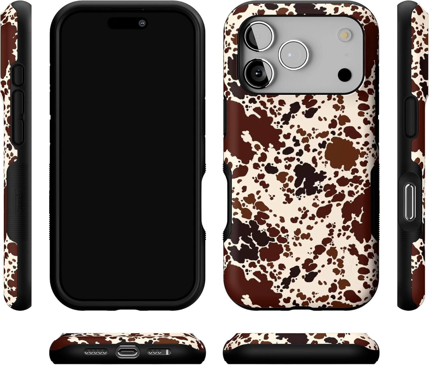 image:imageCasely iPhone 17 Pro Case Into the Wild Black Leopard Bold Protective Design MagSafe Compatible DesignCowgirl Envy Cow Print