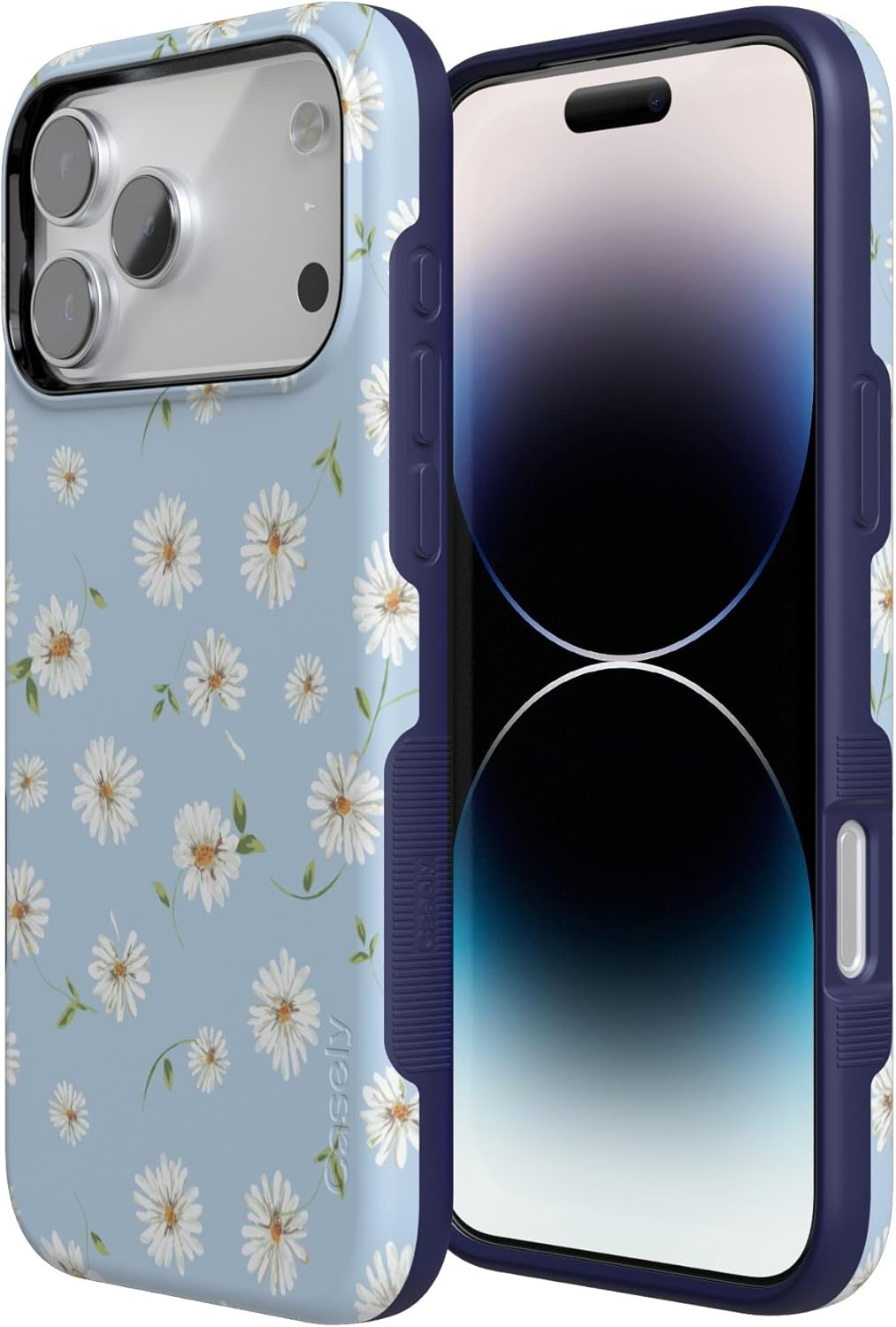 image:imageCasely iPhone 17 Pro Case Into the Wild Black Leopard Bold Protective Design MagSafe Compatible DesignDaisy Daydream Baby Blue Floral