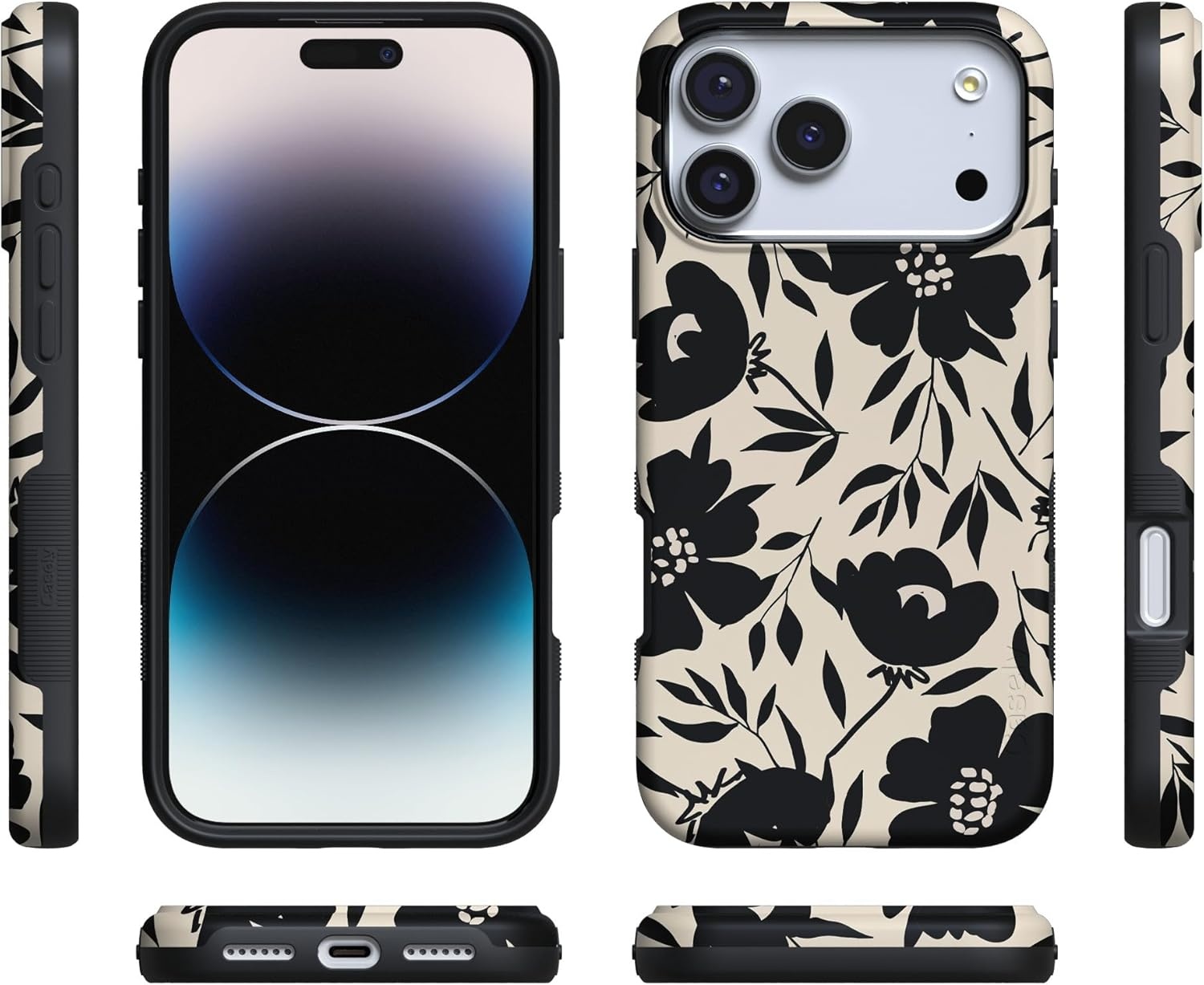 image:imageCasely iPhone 17 Pro Case Into the Wild Black Leopard Bold Protective Design MagSafe Compatible DesignDark Fantasy Contrast Floral