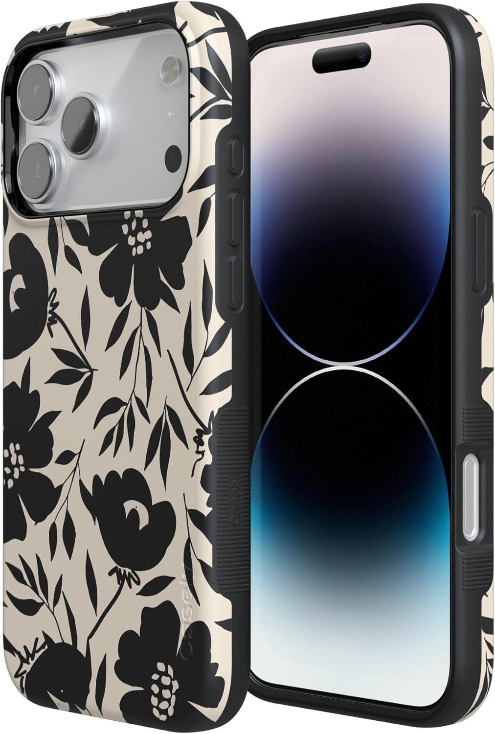image:imageCasely iPhone 17 Pro Case Into the Wild Black Leopard Bold Protective Design MagSafe Compatible DesignDark Fantasy Contrast Floral
