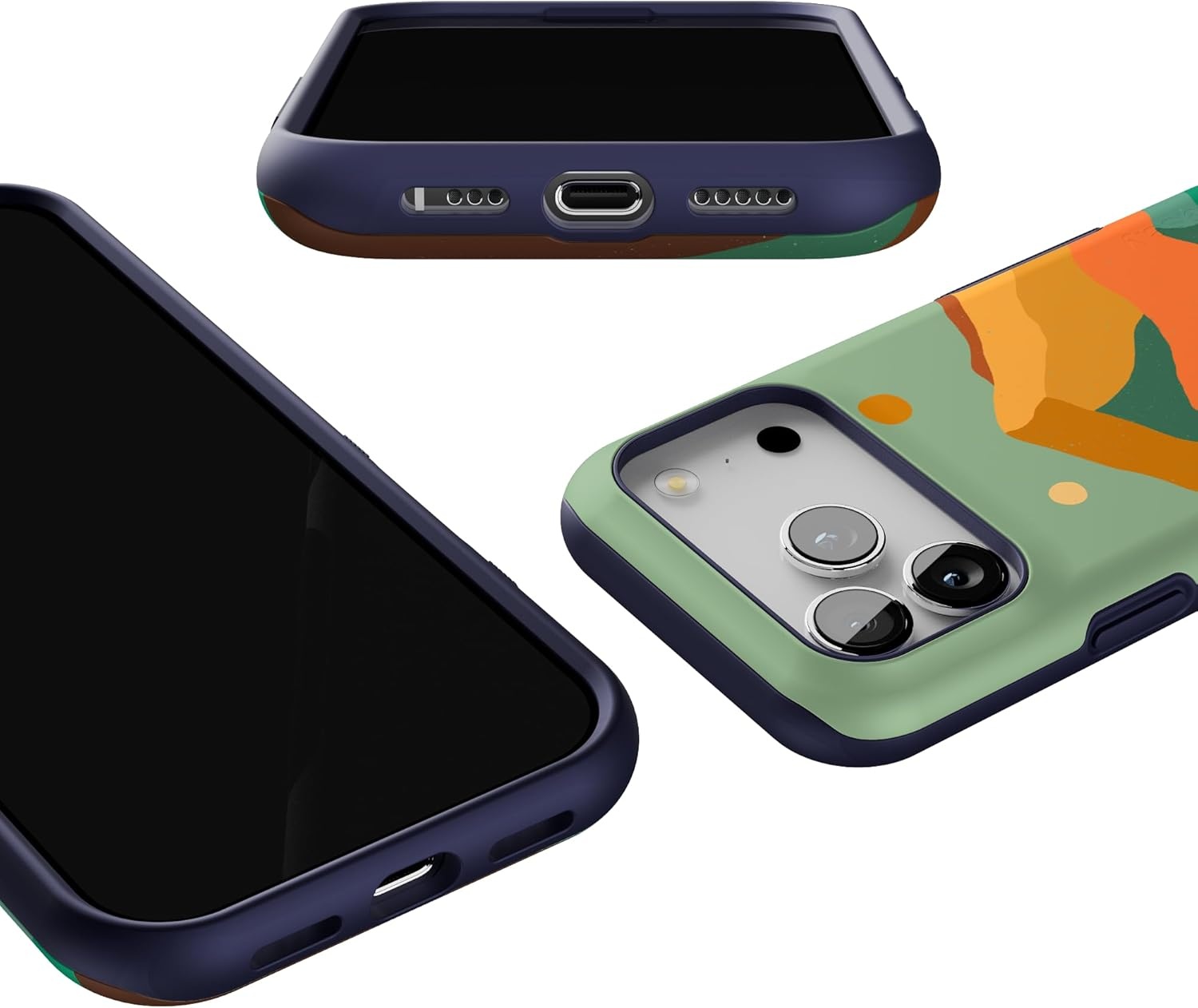 image:imageCasely iPhone 17 Pro Case Into the Wild Black Leopard Bold Protective Design MagSafe Compatible DesignEndless Peaks Colorblock Mountain