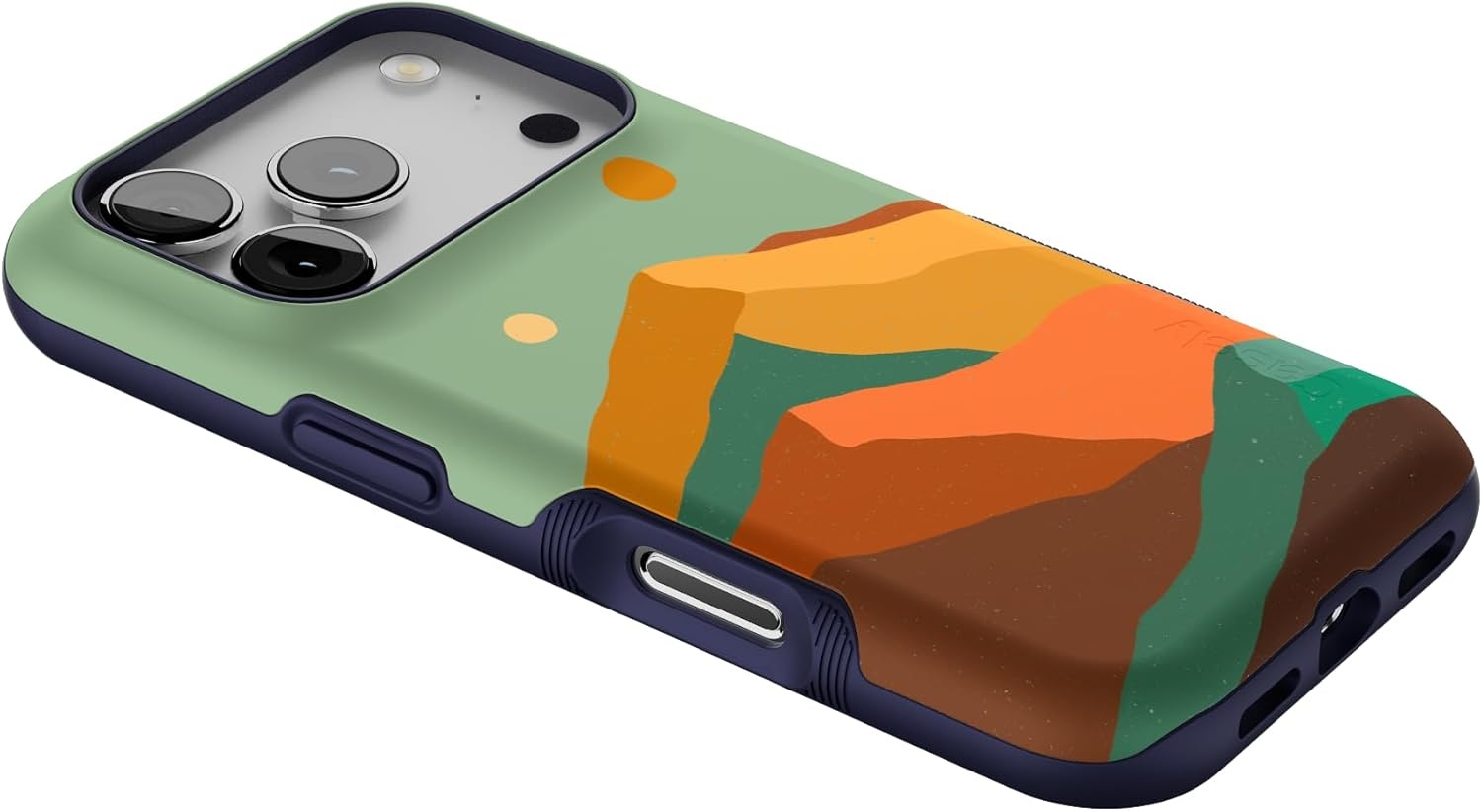 image:imageCasely iPhone 17 Pro Case Into the Wild Black Leopard Bold Protective Design MagSafe Compatible DesignEndless Peaks Colorblock Mountain