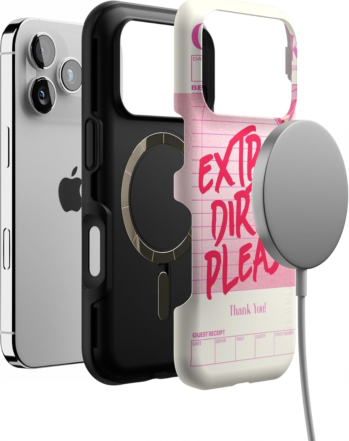 image:imageCasely iPhone 17 Pro Case Into the Wild Black Leopard Bold Protective Design MagSafe Compatible DesignExtra Dirty Please Fun on Weekdays