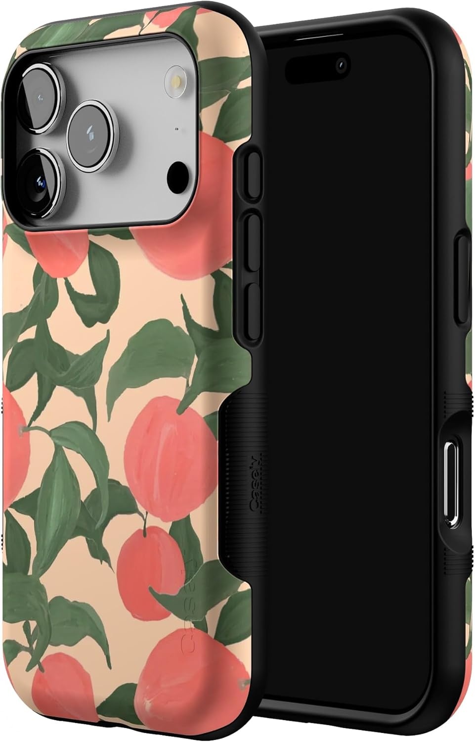 image:imageCasely iPhone 17 Pro Case Into the Wild Black Leopard Bold Protective Design MagSafe Compatible DesignFeeling Peachy Blush Vines